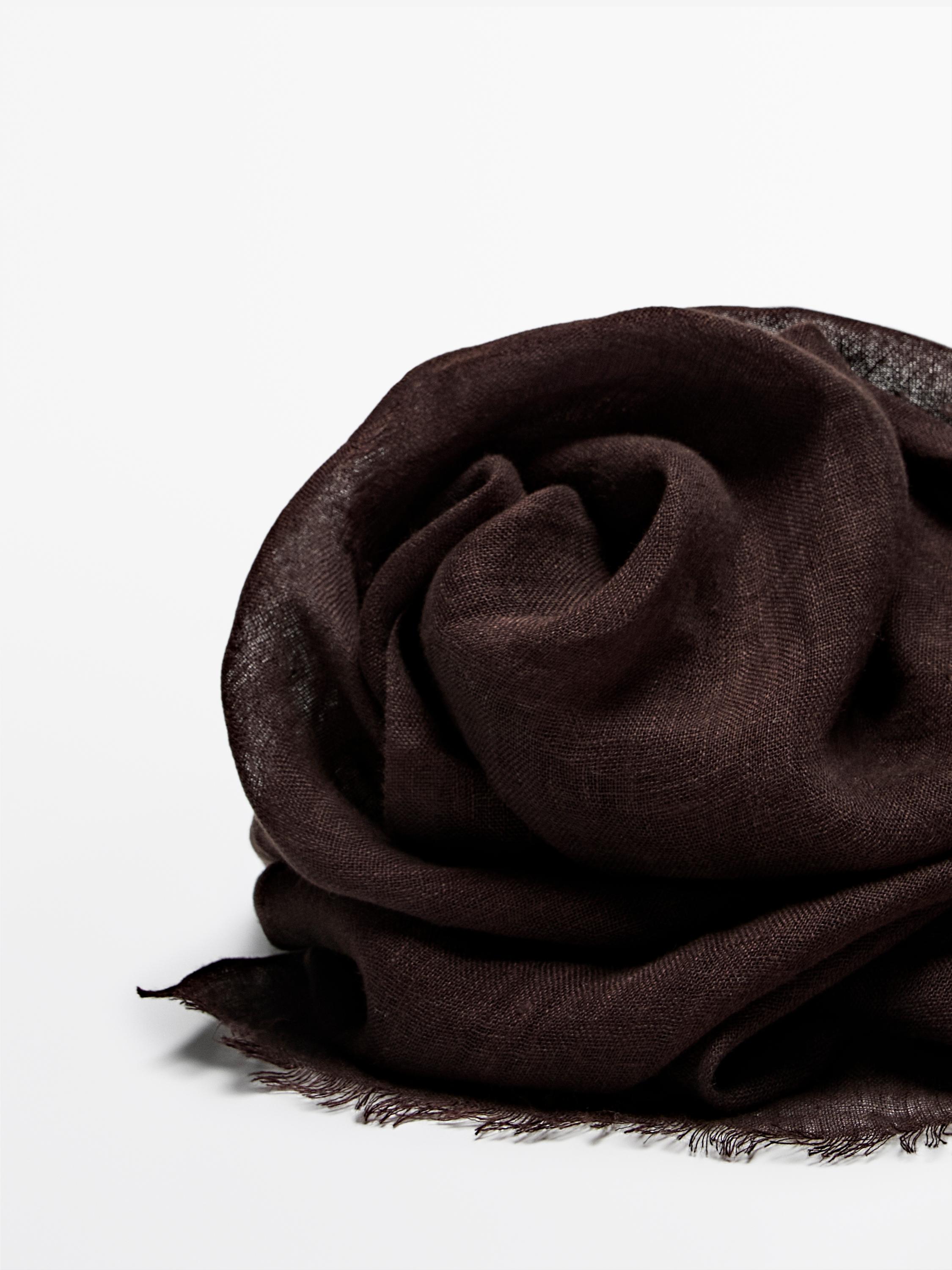 Plain 100% linen scarf